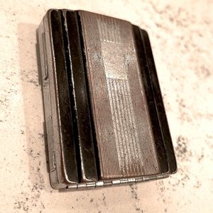 Pinaud Paris New York ART Deco Black Enamel & Powder Chrome Vanity Case